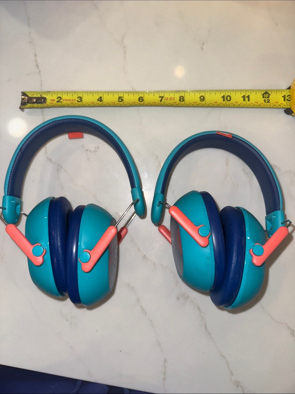 SET (2) Children's Turquoise and Navy Over-Ear noise cancel with Coral Accents